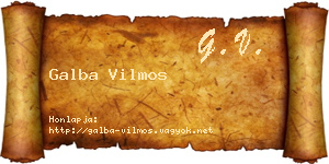 Galba Vilmos névjegykártya